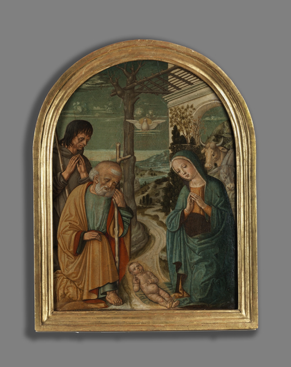 Girolamo di Benvenuto, 1470 Siena "" 1524 ebenda DIE GEBURT CHRISTI MIT HIRTE Tempera auf Holz. - Image 8 of 8