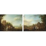 Johann David Schubert, 1761 Dresden "" 1822 ebenda Gemäldepaar LÄNDLICHE VOLKSFESTSZENEN MIT