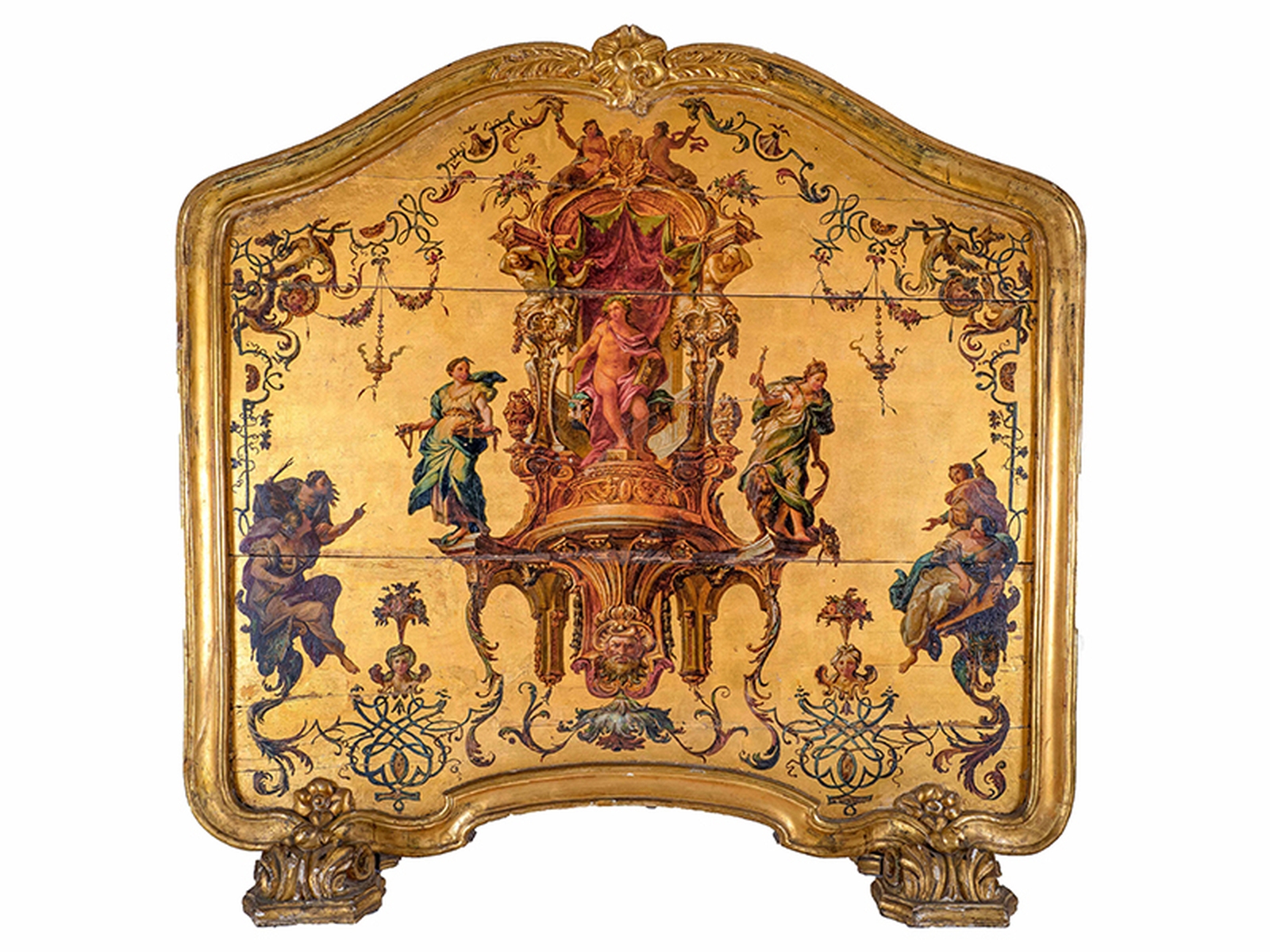 Louis XV-Kaminschirm 106 x 111 x 28 cm. Italien, um 1750. Auf zwei plastisch ausgestalteten - Image 2 of 2