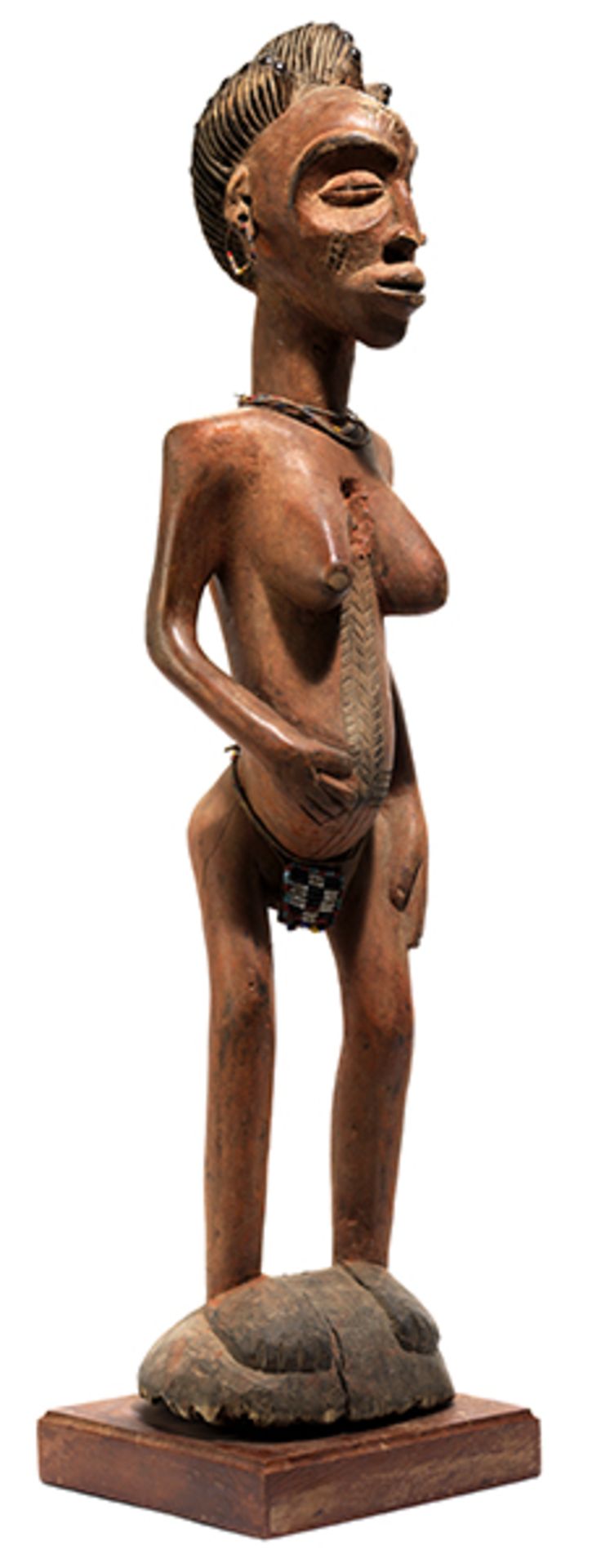 Chowke-Figur Höhe: 91 cm. Höhe mit Sockel: 96 cm. Angola/ Demokratische Republik Kongo. - Bild 2 aus 5