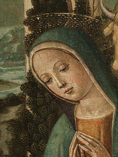 Girolamo di Benvenuto, 1470 Siena "" 1524 ebenda DIE GEBURT CHRISTI MIT HIRTE Tempera auf Holz. - Image 6 of 8