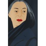 Alex Katz, geb. 1927 New York BLACK SCARF, 1996 Siebdruck auf Arches Büttenpapier. 118 x 78,5 cm.