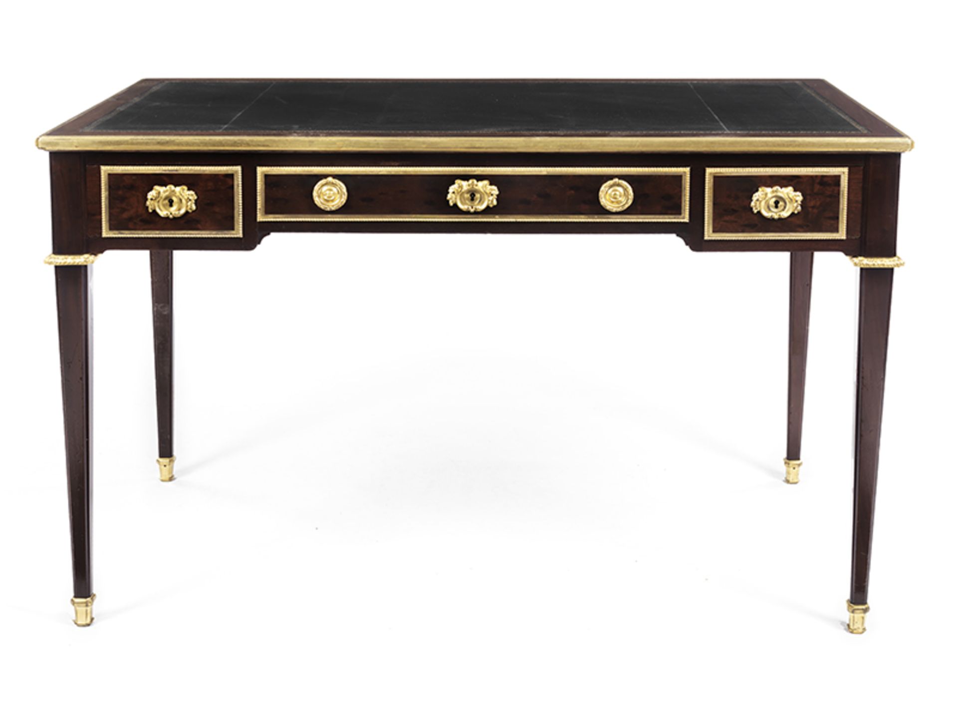 Bureau Plat 75,5 x 118,5 x 66,5 cm. Signatur: "G. Durand". Frankreich, um 1900. Korpus in Eiche - Bild 2 aus 5