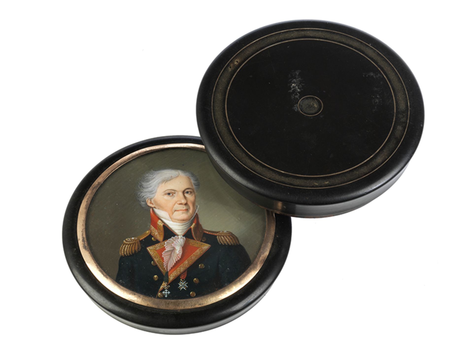 Josef Einsle, 1794 "" um 1850 MINIATUR EINES OFFIZIERS Durchmesser: 7,5 cm. Gewicht: 106 g. Signiert - Bild 3 aus 4