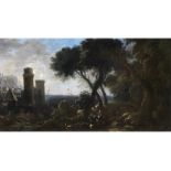Rosa, zug., Salvator1615 Neapel - 1673 Rom Große Landschaft mit maritimer Befestigungsanlage Öl
