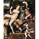 Prospero Fontana, 1512 "" 1597, Kreis des VENUS, MARS UND AMOR Öl auf Holz. 120 x 100 cm. In