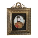 Adalbert Suchy, 1783 "" 1849 PORTRAIT EINES OFFIZIERS 6,5 x 5 cm. Signiert "Suchy pinxit 1814".