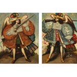 Maler des 19. Jahrhunderts, wohl der Cuzco-SchuleGemäldepaar Öl auf Leinwand. 90 x 70 cm und 90