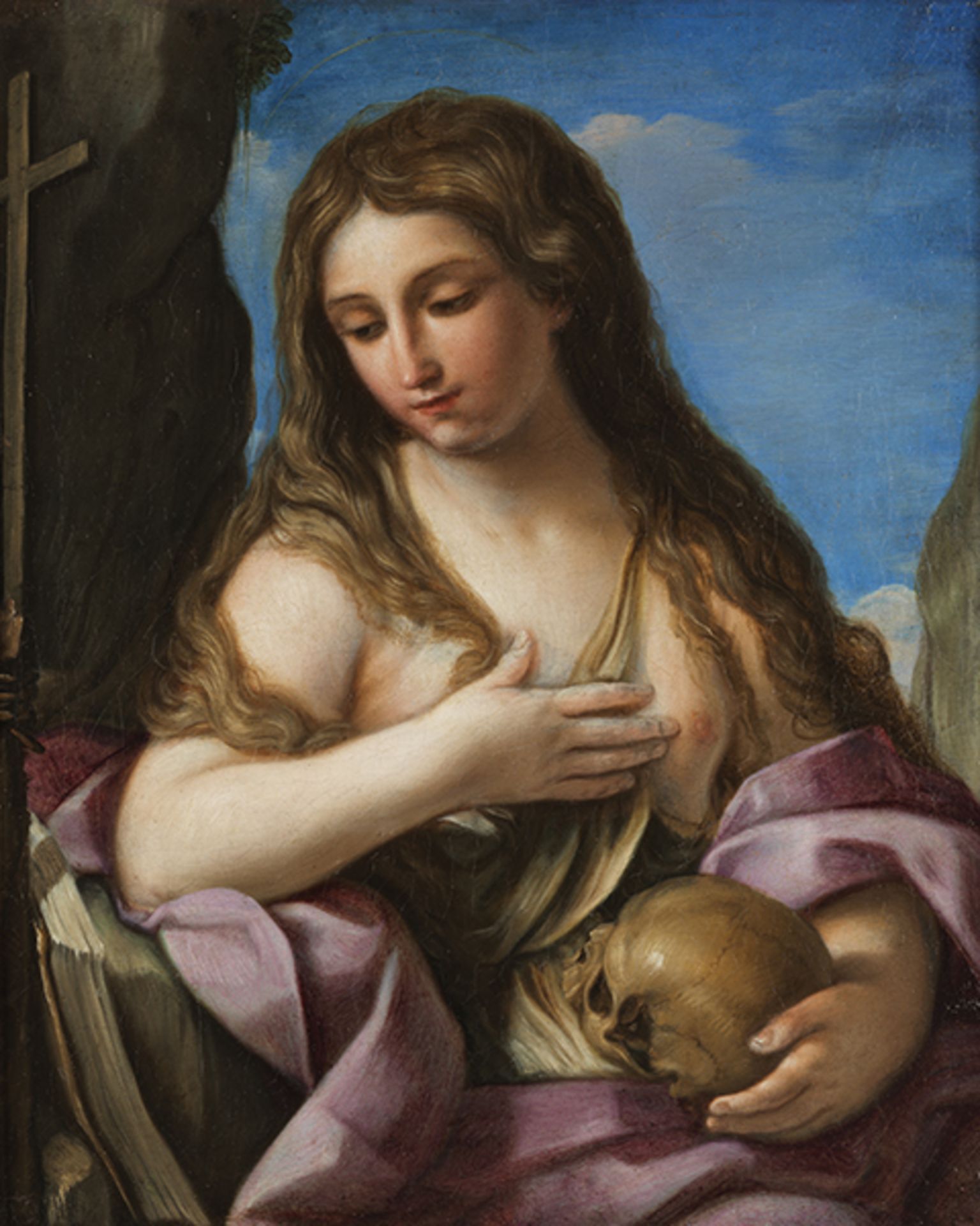 Giovanni Andrea Sirani, 1610 Bologna "" 1670 ebenda, zug. DIE HEILIGE MARIA MAGDALENA Öl auf