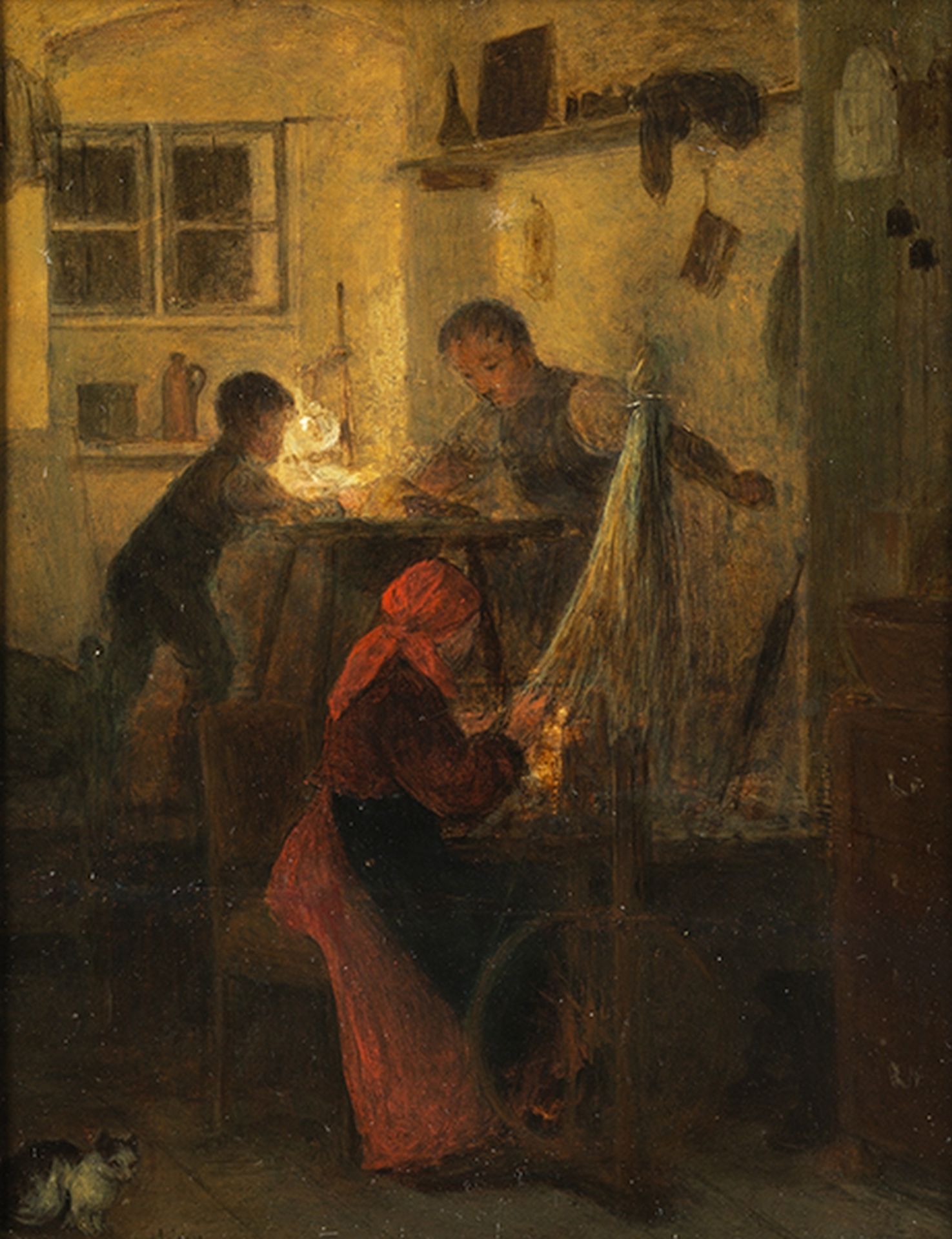 Johann Michael Neder, 1807 Wien "" 1882 ebenda FAMILIE IN DER STUBE Öl auf Holz. 25,2 x 20 cm. Links - Bild 5 aus 5