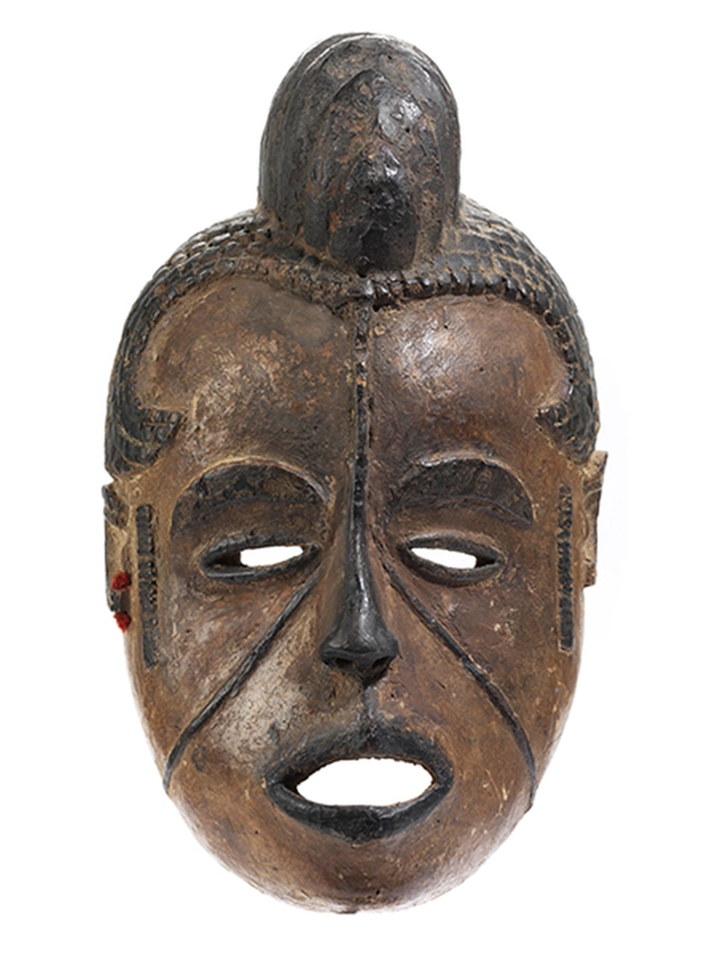 Gesichtsmaske Höhe: 33 cm. Ibo Idoma, Nigeria. Holz, beschnitzt mit Narbentätowierungen auf Schläfen - Bild 8 aus 9