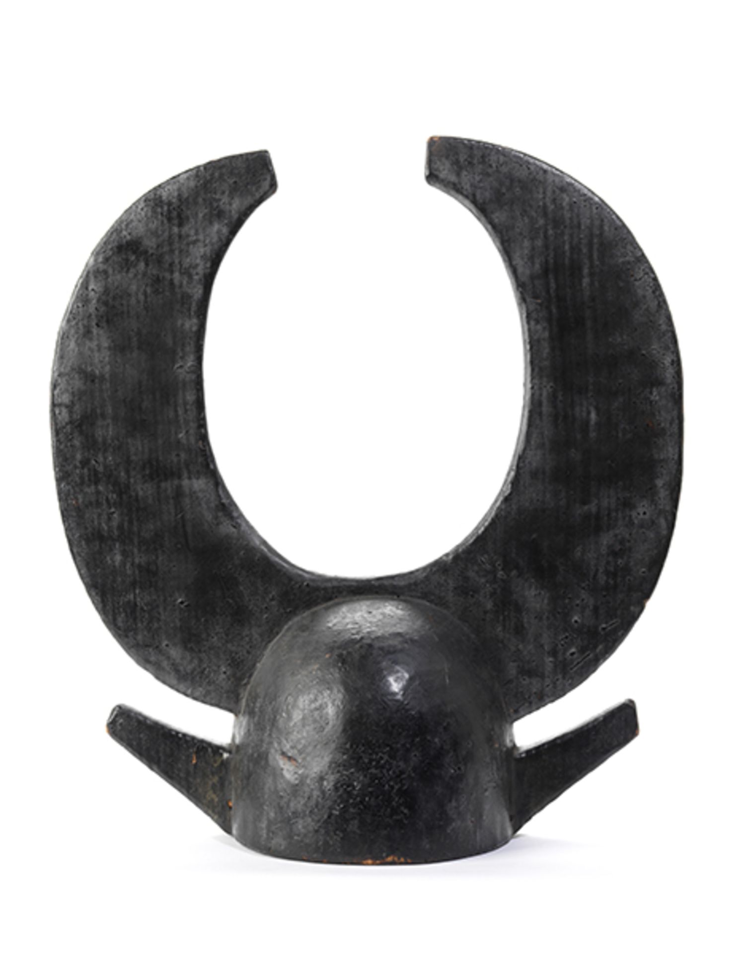 Senufo-Helmmaske Höhe: 52 cm. Elfenbeinküste. Holz, geschnitzt, mit schwarzer Patina. (1221608) - Bild 3 aus 9