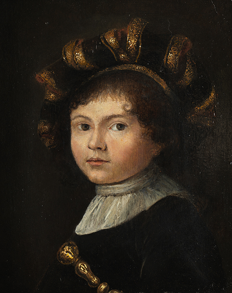 Rembrandt-Schule des 17. Jahrhunderts PORTRAIT EINES VORNEHMEN KNABEN Öl auf Holz. 26,5 x 22 cm.