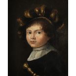 Rembrandt-Schule des 17. Jahrhunderts PORTRAIT EINES VORNEHMEN KNABEN Öl auf Holz. 26,5 x 22 cm.