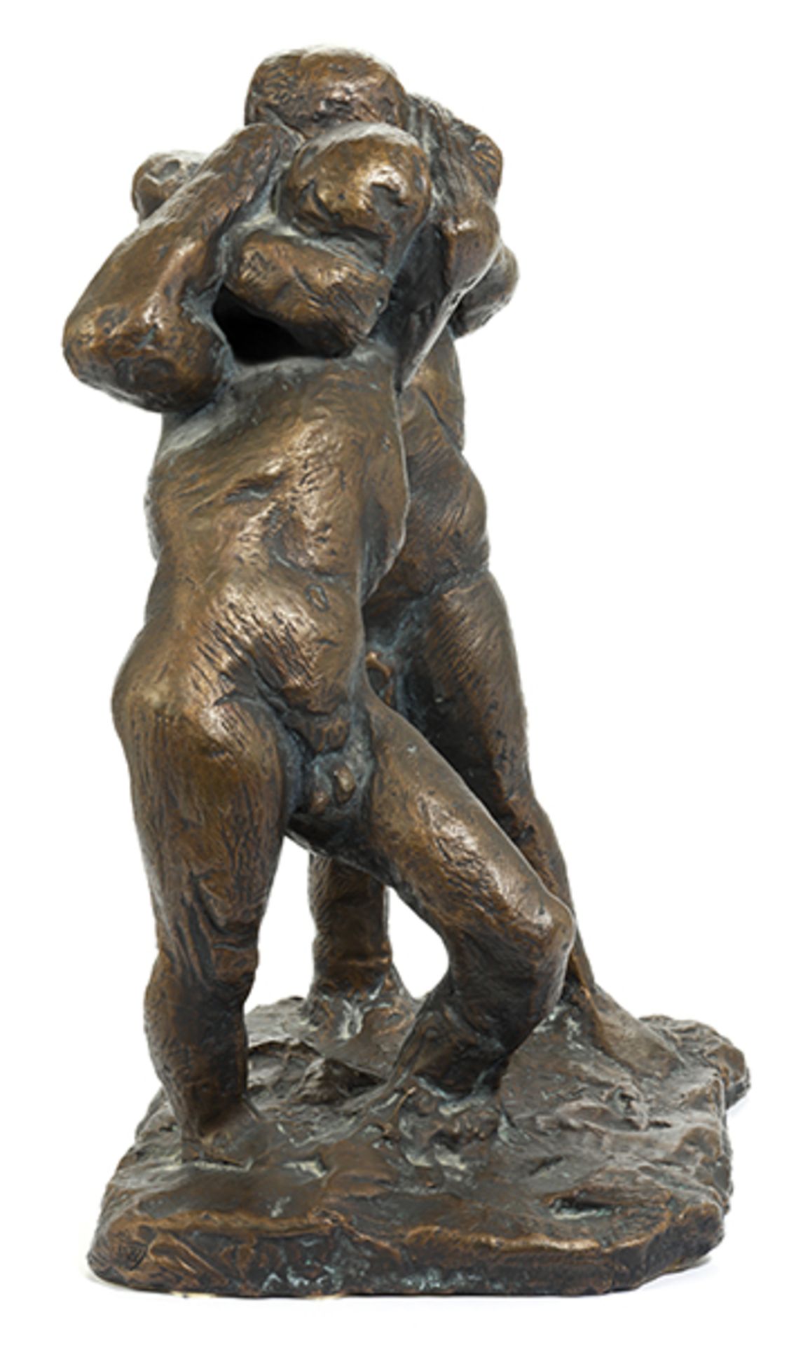 Alfred Hrdlicka, 1928 Wien "" 2009 ebenda RINGER Bronze, hellbraune Patina. 39 x 28 x 21 cm. In - Bild 3 aus 6
