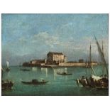 Francesco Guardi, 1712 "" 1793 Venedig, zug. VENEDIG, BLICK AUF DIE INSEL SAN CRISTOFORO DELLA