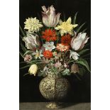 Borcht d.Ä., Hendrik van der1583 Brüssel - 1651 Frankfurt Blumenstrauß in einer Silbervase Öl a