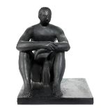 Alfred Lörcher, 1875 Stuttgart "" 1962 ebenda HOCKENDER, 1951 Bronze mit grün-schwarzer Patina.
