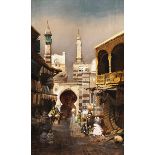 Robert Alott, 1850 Graz "" 1910 Wien ORIENTALISCHE MARKTSZENE Öl auf Leinwand. 68,5 x 42,5 cm.