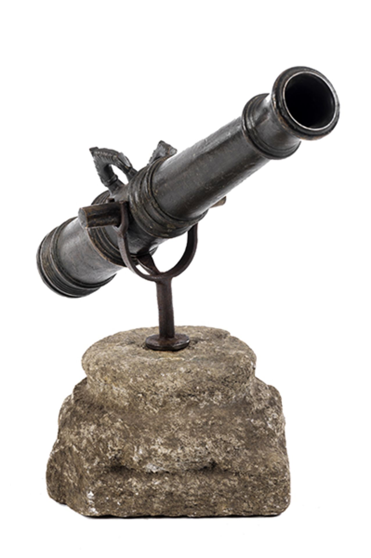 Kleine Feldschlange in Bronze Seitenlänge: 30 x 30 cm. Länge des Kanonenrohrs: 70 cm. Das - Bild 3 aus 5
