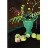 Gabriele Münter, 1877 Berlin "" 1962 Murnau am Staffelsee STILLLEBEN MIT GRÜNER VASE UND ÄPFELN,