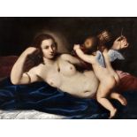 Michele Desubleo, um 1602 Maubeuge "" 1676 Parma, zug. VENUS UND AMOR Öl auf Leinwand. Doubliert.