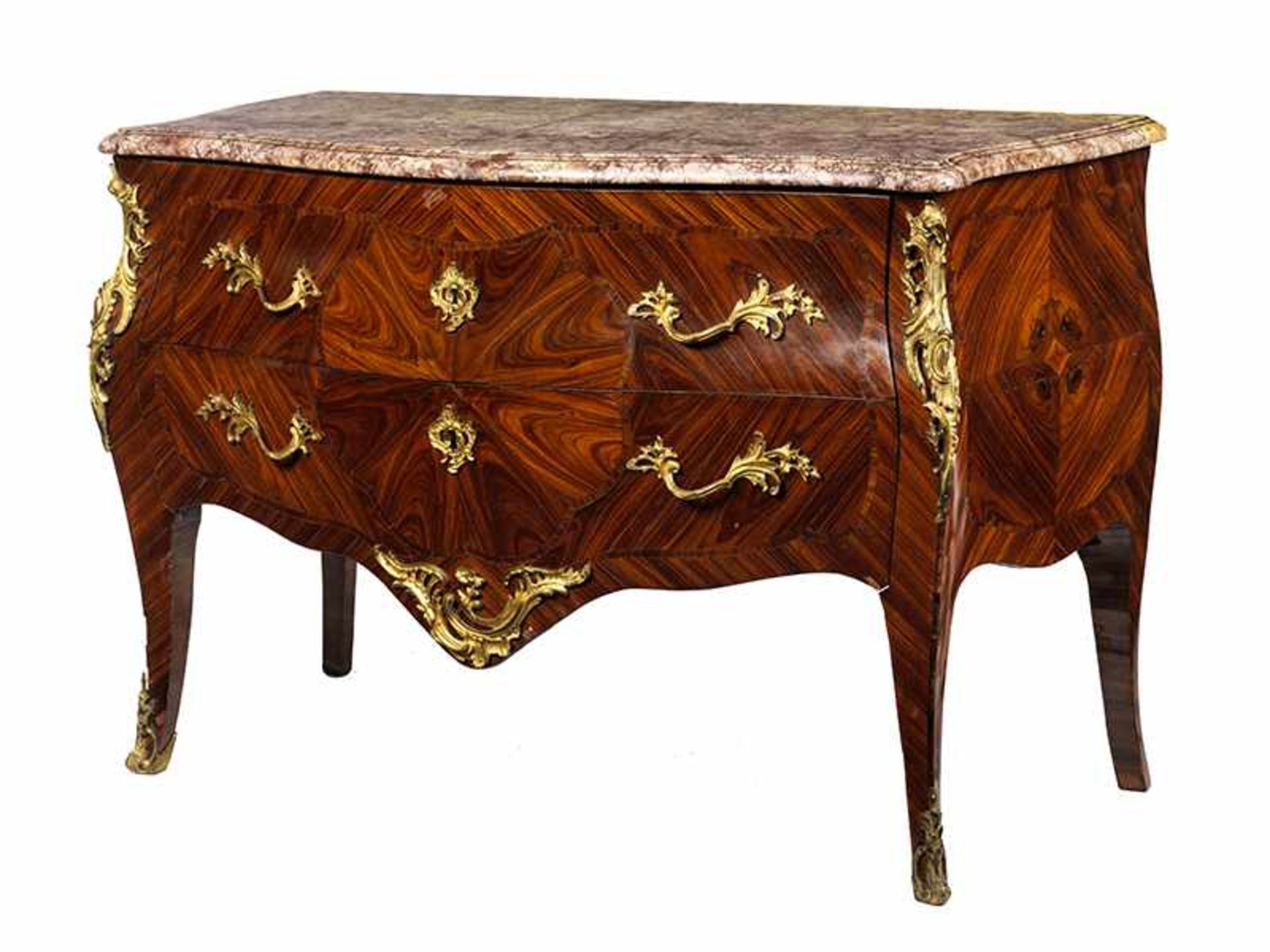 Louis XV-Kommode Höhe: 84 cm. Breite: 124 cm. Tiefe: 60 cm. Frankreich, 19. Jahrhundert. In