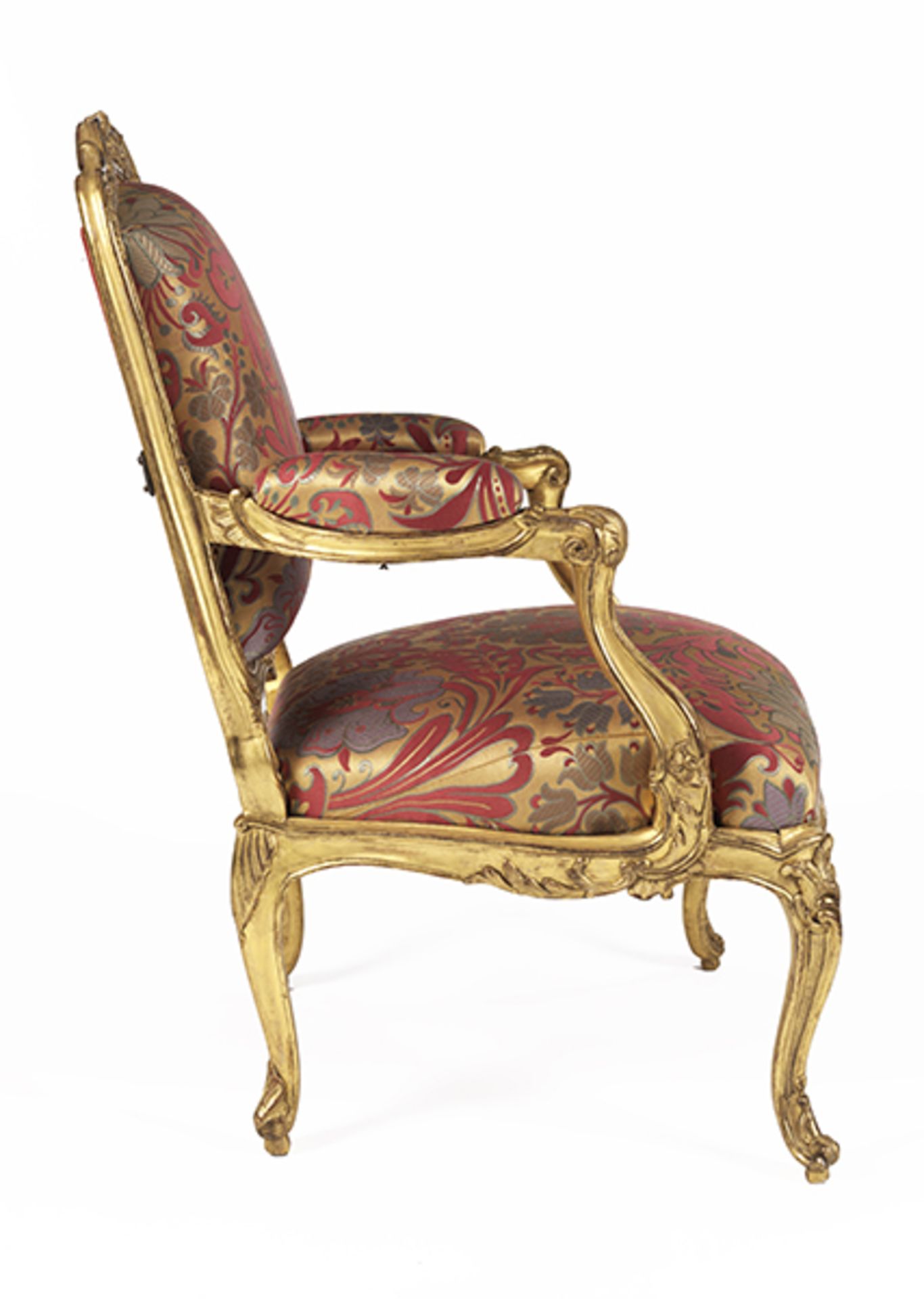 Paar Louis XV-Fauteuils à la reine Lehnhöhe: 99 cm. Breite: 96 cm. Tiefe: 76 cm. Louis Cresson (1706 - Bild 11 aus 13