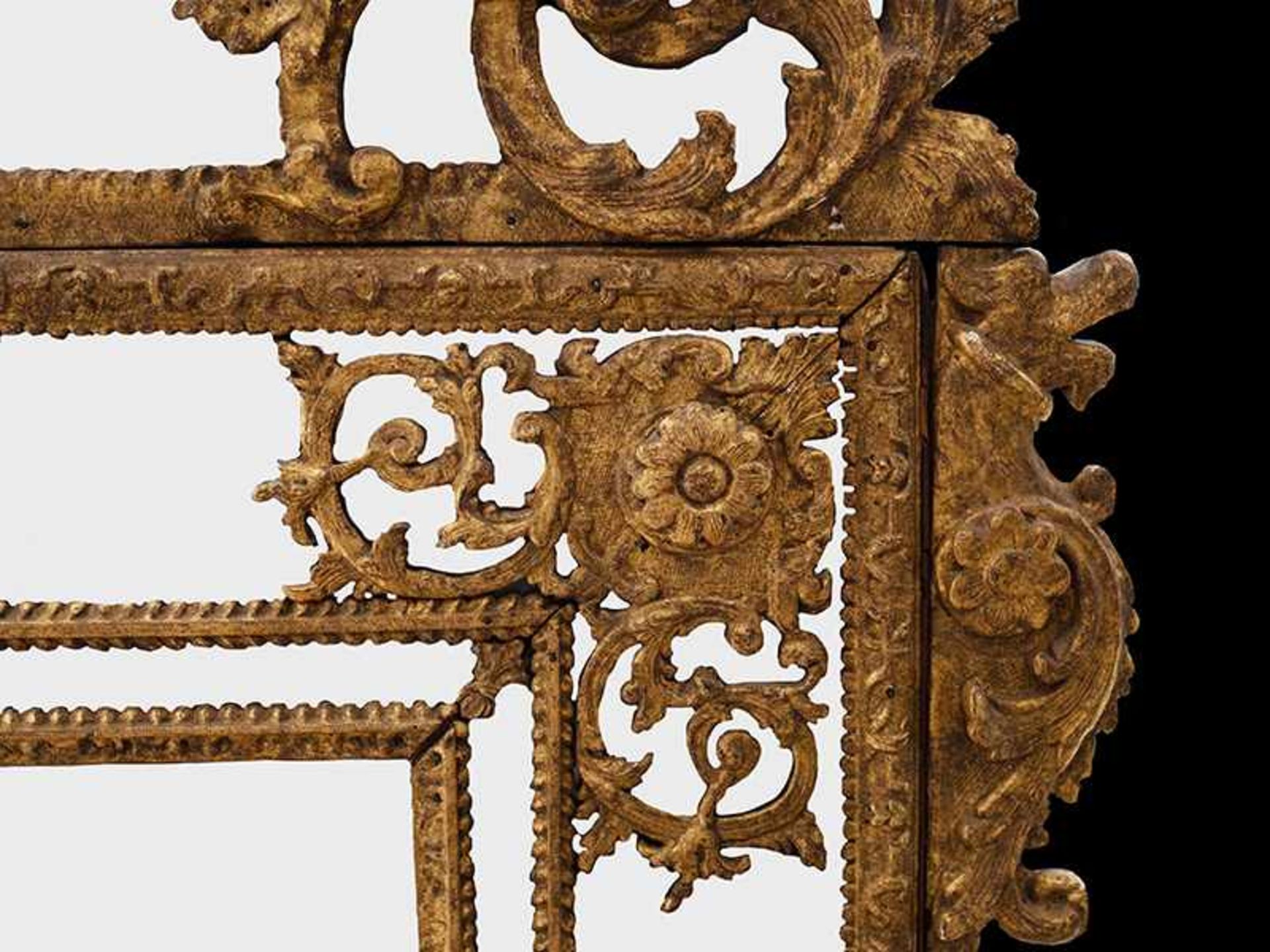 Großer Régence-Spiegel 175 x 91 cm. Frankreich, erstes Viertel 18. Jahrhundert. Hochrechteckige Form - Bild 2 aus 6