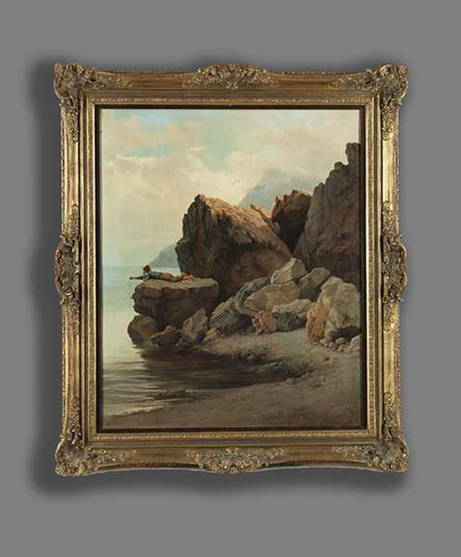 Andrea Cherubini, 1833 Rom "" 1905 CAPRI Öl auf Leinwand. 75,5 x 62 cm. Rechts unten signiert und - Bild 4 aus 6