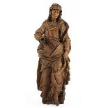 Holzskulptur Maria mit dem Johannesknaben Höhe: 137 cm. Oberösterreich, Bayern, um 1680/ 1700.