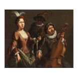 Verbeeck, zug., Frans Xaver Hendrik1686 Antwerpen - 1755 Commedia dell'Arte-Musiker Öl auf