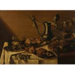 Pieter Claesz, 1596 Berchem, Antwerpen "" 1660/61 Haarlem, zug. GROSSES STILLLEBEN MIT ZINNKANNE,