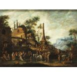 Peeter Bout (1658-1719) und Adriaen Frans Boudewyns (um 1644-1711), zug.Dorfkirmes Öl auf Holz. 20,5