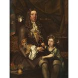 Maler um 1700 nach flämischen Vorbildern BILDNIS DES RICHARD OCKOLD UND SEINER KLEINEN TOCHTER