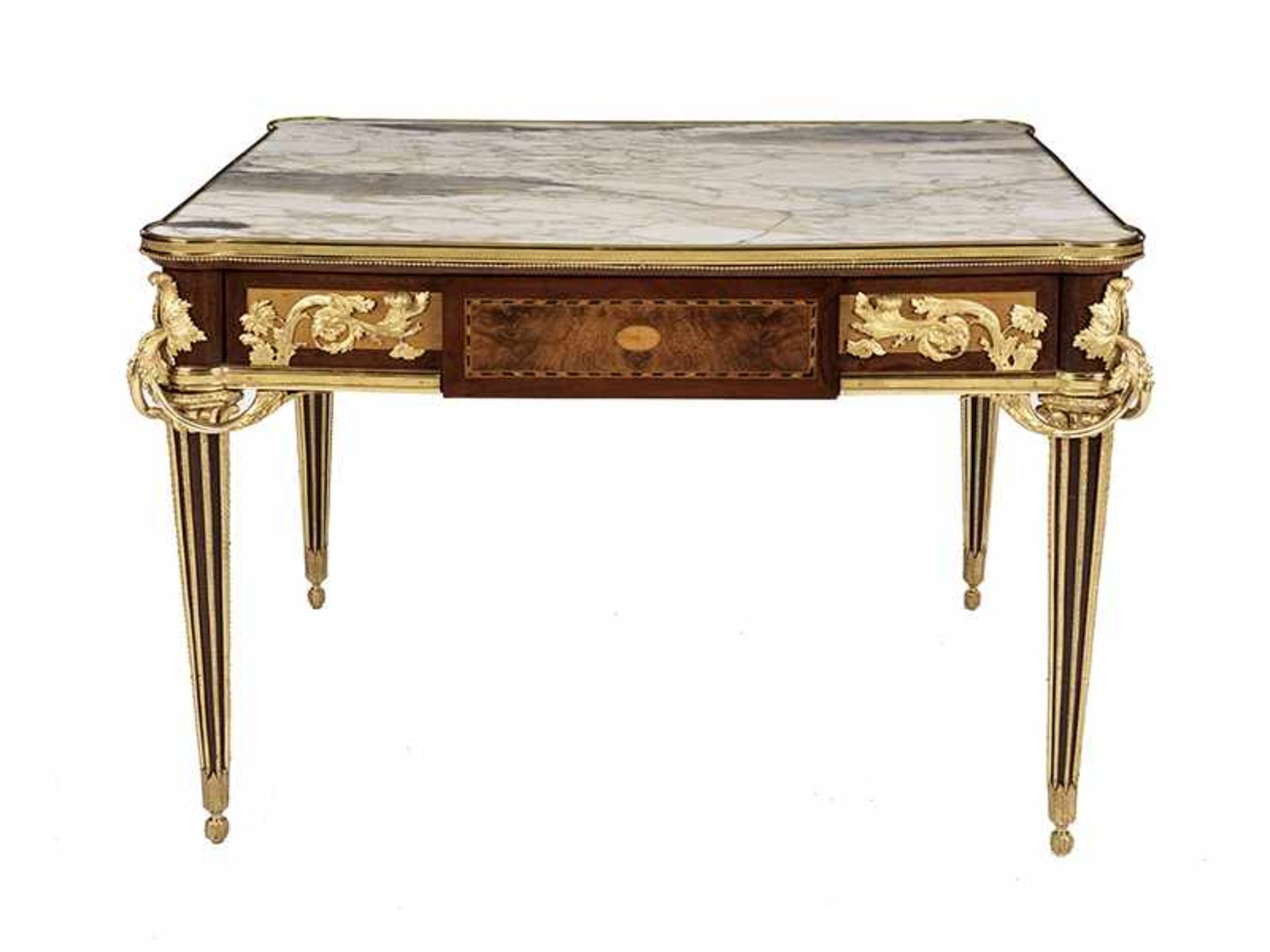 Quadratischer Louis XVI-Tisch Höhe: 82 cm. Breite: 117 cm. Tiefe: 97 cm. Frankreich, 19. - Bild 5 aus 6