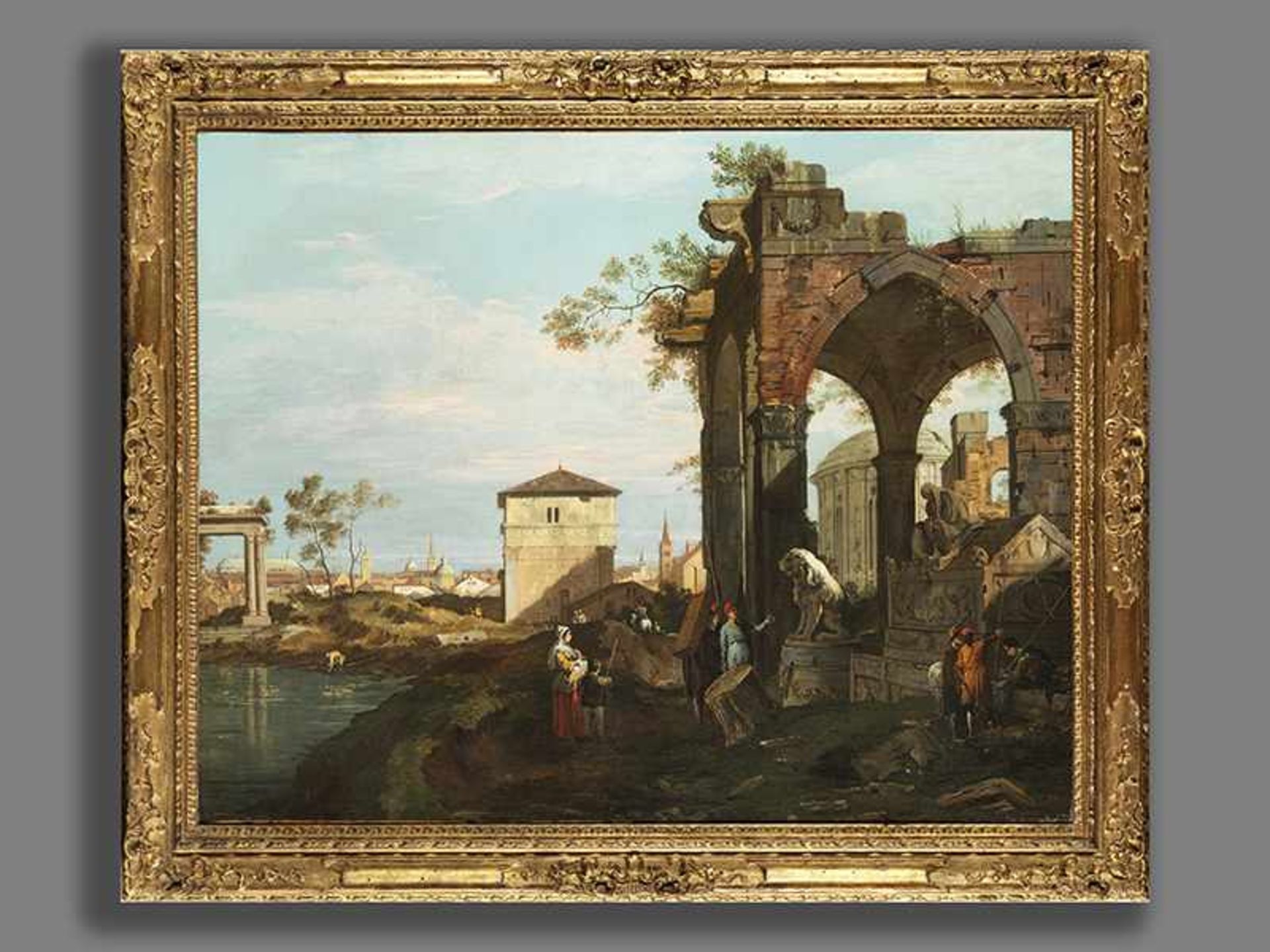 Giovanni Antonio Canal, genannt "Canaletto""~, 1697 "" 1768 Venedig RUINENCAPRICCIO MIT RÖMISCH- - Bild 9 aus 11