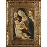 Pietro di Domenico, 1457 Siena "" um 1501 "" 1533 MADONNA MIT KIND UND ZWEI ENGELN Tempera auf