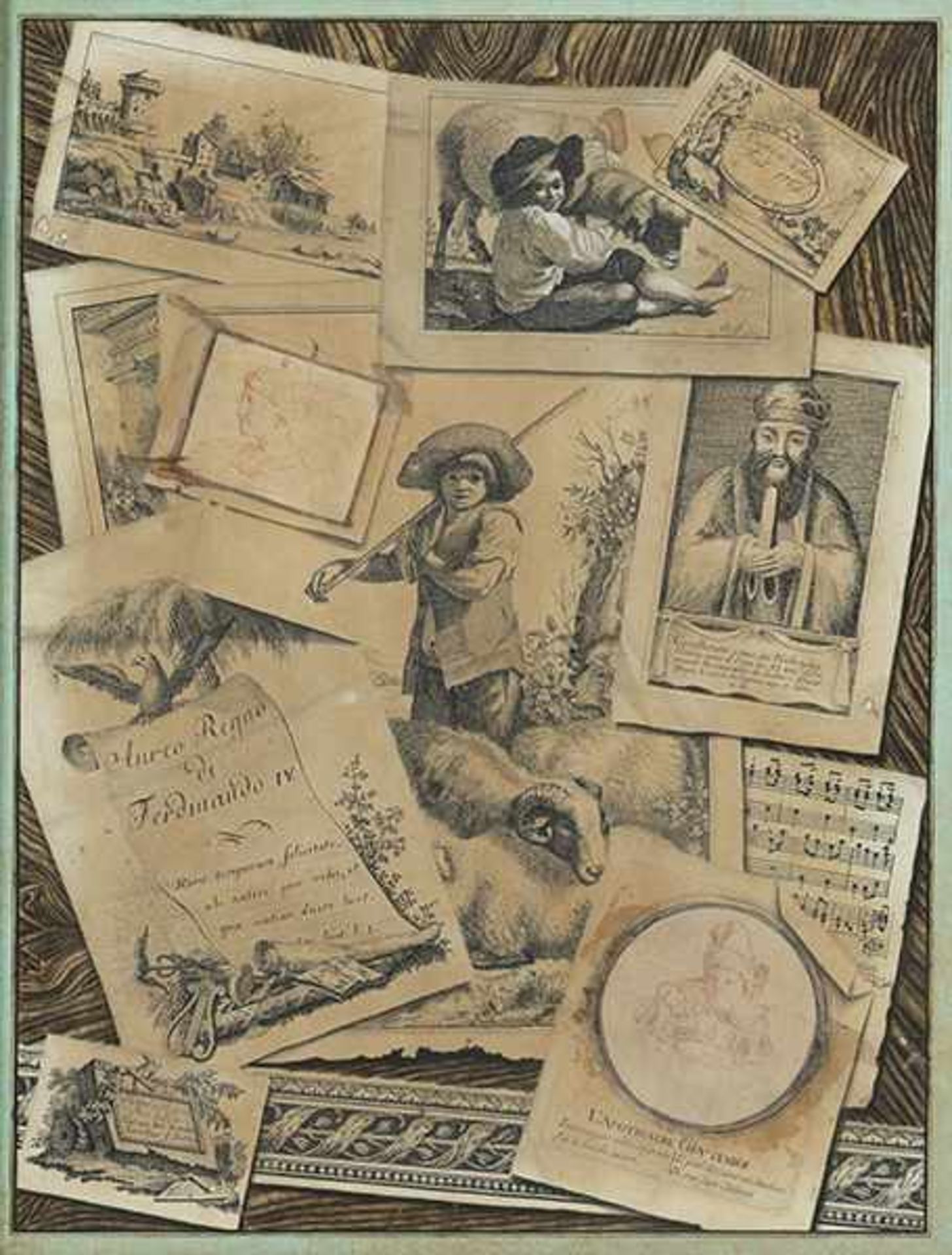 Gaspare de Tschudy, Italienischer Künstler des 18./ 19 Jahrhunderts PAAR TROMPE-L"~oeIL Tusche und - Bild 2 aus 13
