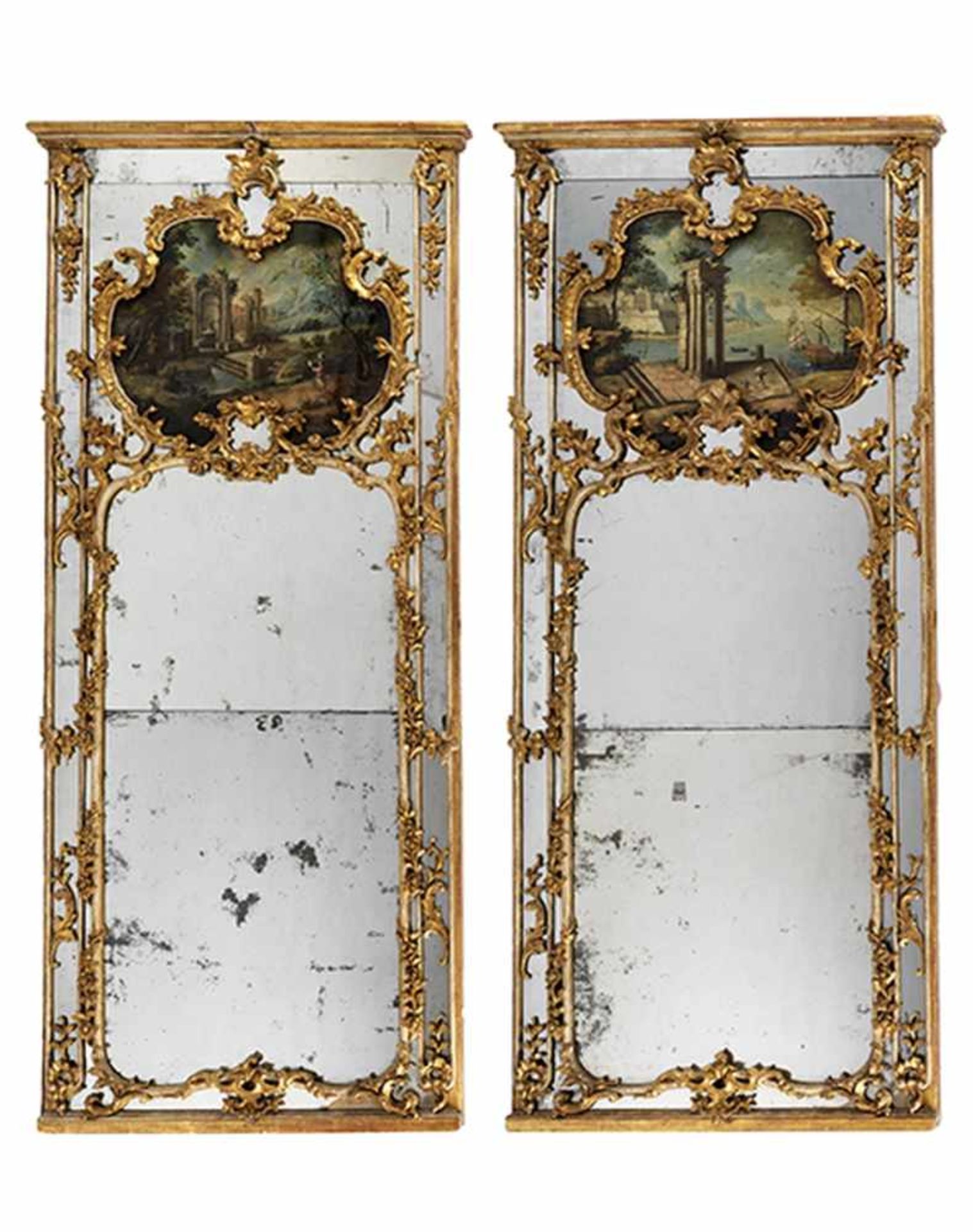 Paar Trumeau-spiegel Höhe: 254 cm. Breite: 105 cm. Venezianischer Palazzo, 18. Jahrhundert. - Image 9 of 9