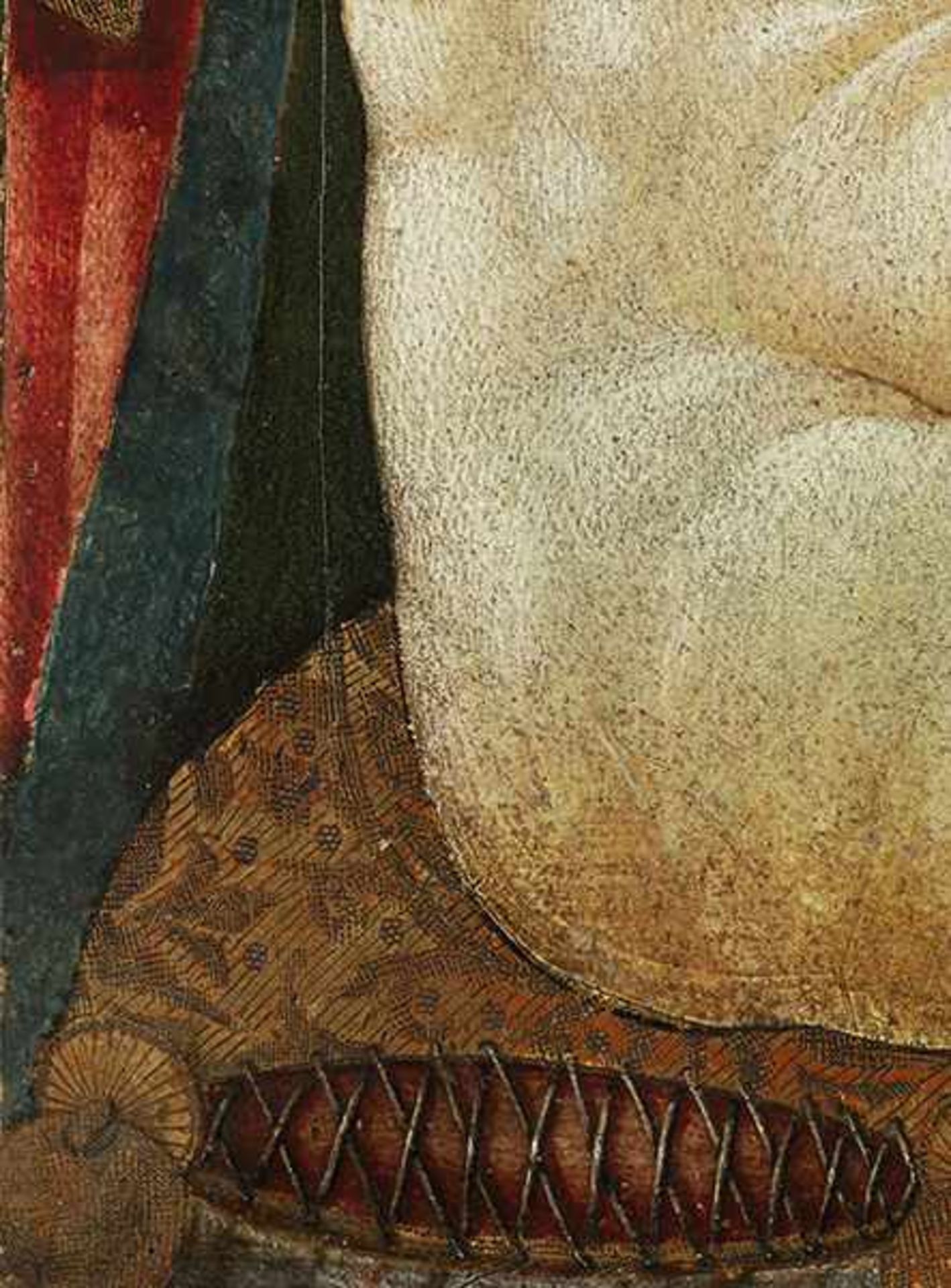 Pietro di Domenico, 1457 Siena "" um 1501 "" 1533 MADONNA MIT KIND UND ZWEI ENGELN Tempera auf - Image 8 of 32