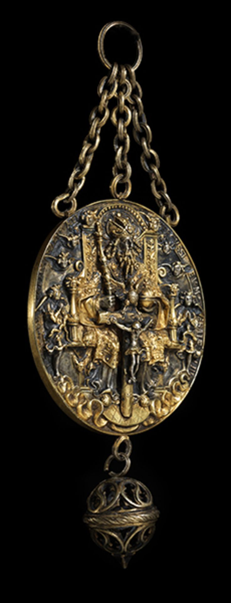 Hans Reinhardt d.Ä., um 1510 - 1581 LeipzigDurchmesser: 10 cm. Höhe mit Kettenbehang und Kugel: 22,5 - Bild 3 aus 11