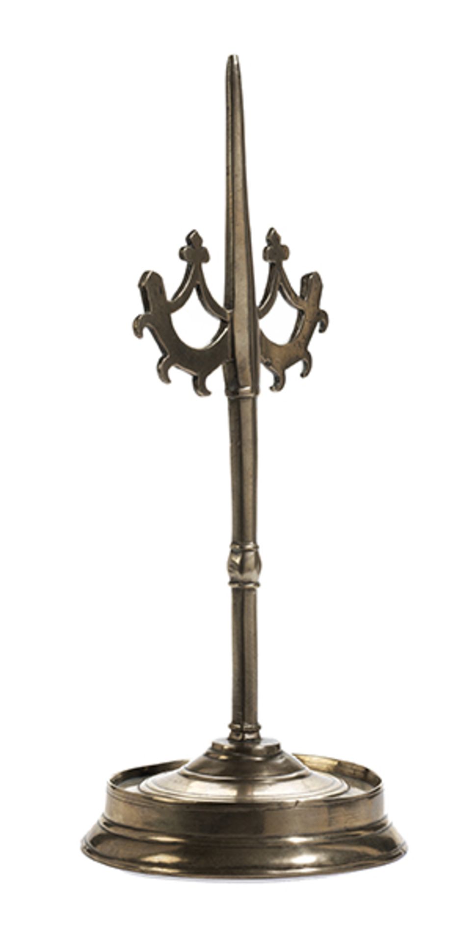 Flämischer LeuchterHöhe: 29 cm. Bodenseitige Inventarnummer "9917". Flandern, 15. Jahrhundert. In - Bild 2 aus 4