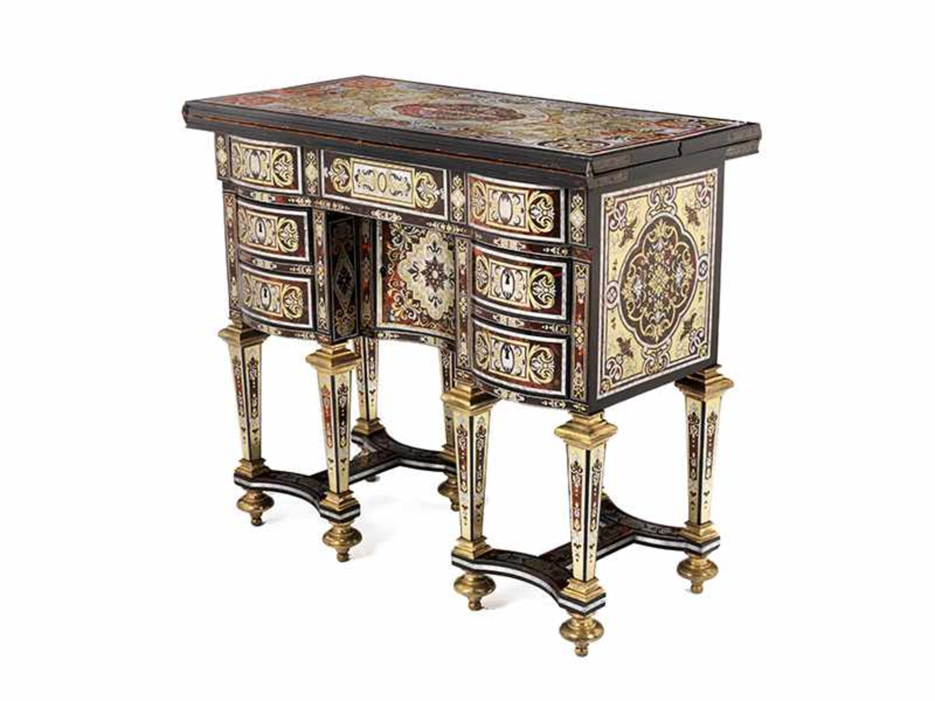 Kleines Louis XIV-Bureau de Changeur Höhe: 74 cm. Breite 84 cm. Tiefe geschlossen: 40 cm. Tiefe