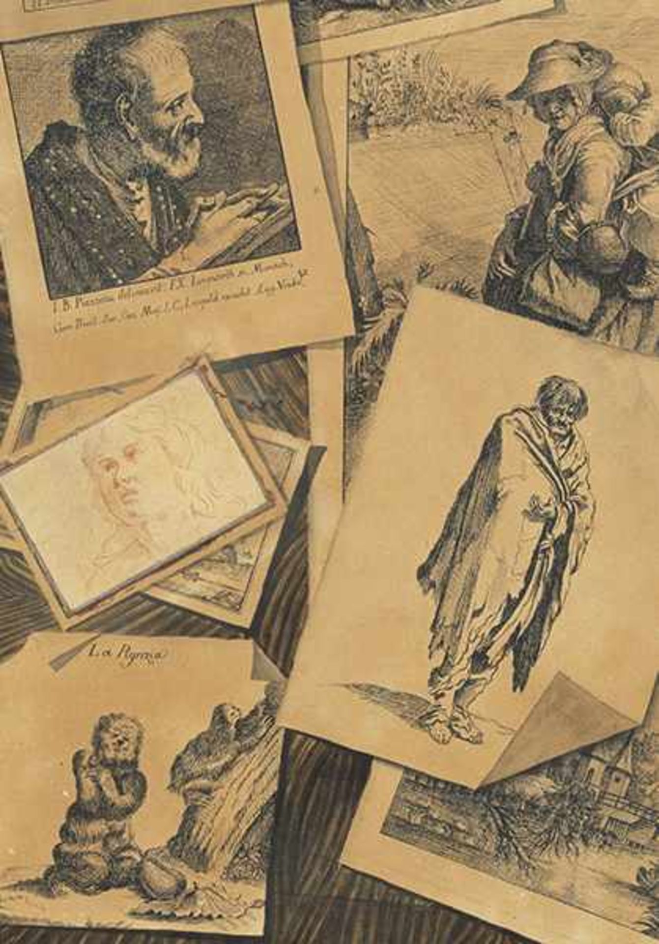 Gaspare de Tschudy, Italienischer Künstler des 18./ 19 Jahrhunderts PAAR TROMPE-L"~oeIL Tusche und - Bild 6 aus 13