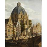 Jan Hendrik Verheyen, 1778 Utrecht "" 1846 Ebenda HOLLÄNDISCHE STADTANSICHT Öl auf Holz. 55 x 42,5