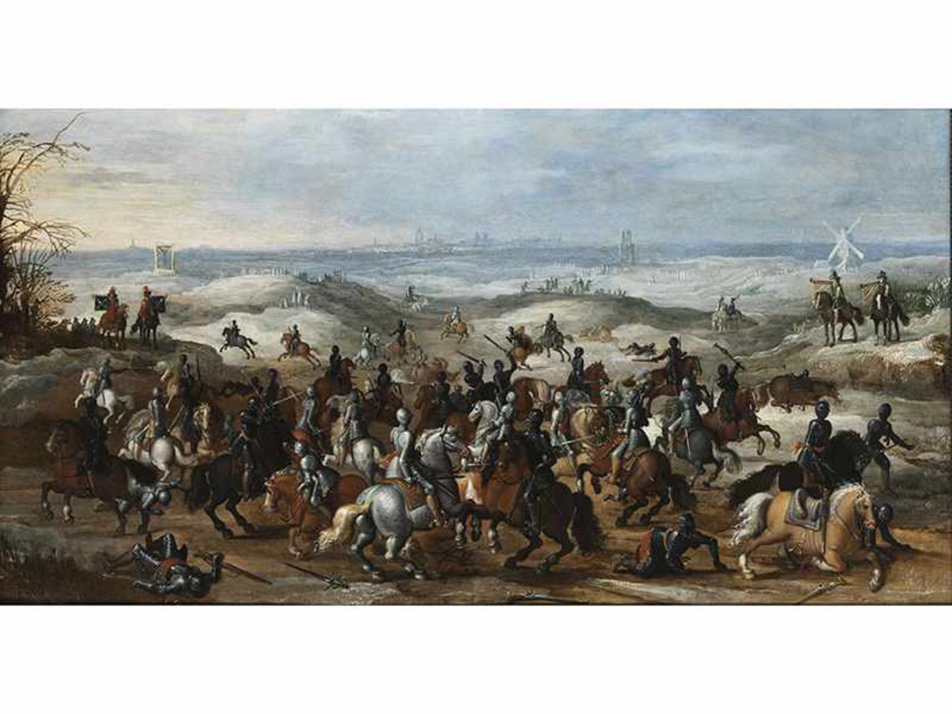 Sebastian Vrancx, 1573 Antwerpen "" 1647, zug. DIE SCHLACHT VON LECKERBEETJE Öl auf Holz,