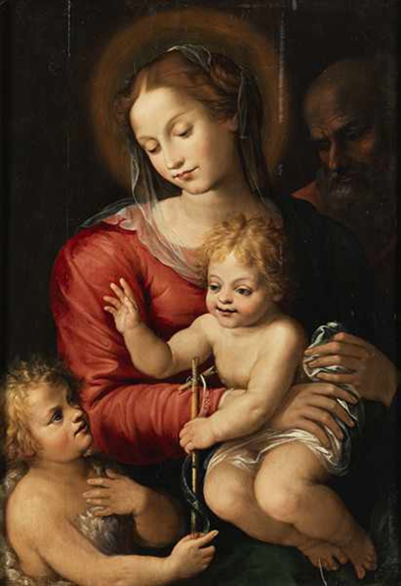 Maler der Toskanischen Schule des 16. Jahrhunderts MADONNA MIT DEM JESUSKNABEN UND JOHANNES DEM