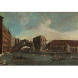 Bella, zug., Gabriele1730 Venedig - 1799 Venezianische Vedute mit der Rialtobrücke Öl auf