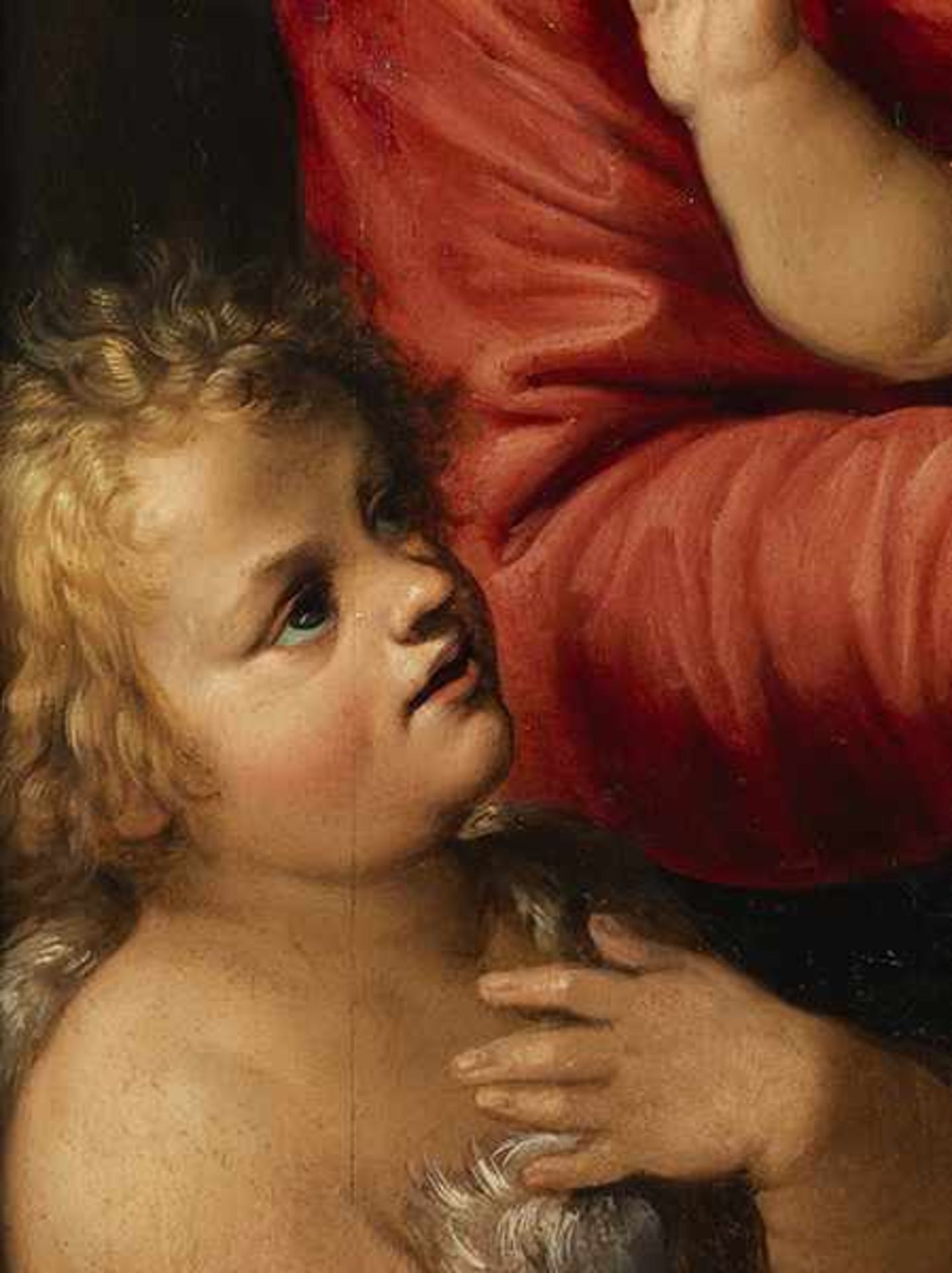Maler der Toskanischen Schule des 16. Jahrhunderts MADONNA MIT DEM JESUSKNABEN UND JOHANNES DEM - Image 4 of 7